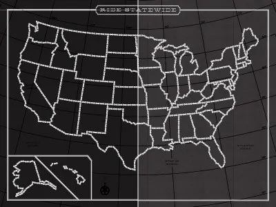 Black Licorice vs. Steel Grey bicycle bike black chain french grey map paper poster print states white