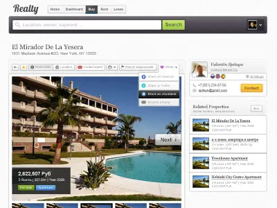 Real Estate Search Engine Property Page (need feedback) clean property reach real estate ui