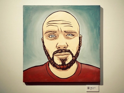 Self Portrait gallery painting screen print