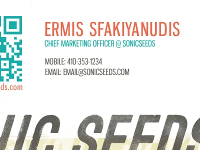 Business card w/QR business card texture