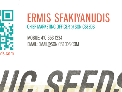 Business card w/QR business card texture