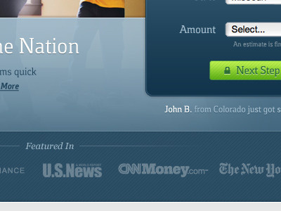 Veterans United Website Homepage call to action conversion conversion optimization design featured area form lead lead form logo pile slider subtle texture texture transparency veterans united web