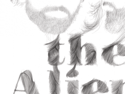 Aliens beards illustration typography