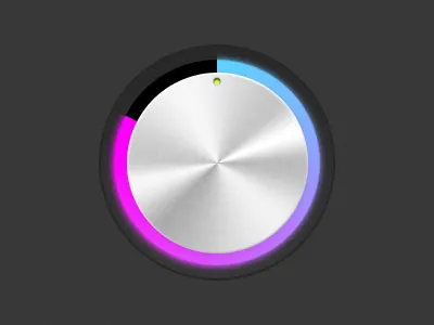 UI Dial blue brushed metal dial gradient purple ui