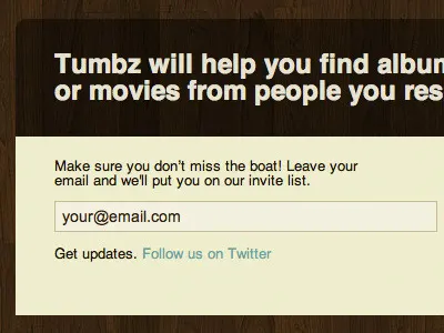 Tumbz Landing Page landing
