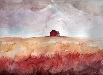 Lonely Lands illustration landscape watercolor
