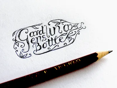 Gardens Sketch #1 branding hand drawn identity leaves lettering logo organic sketch type