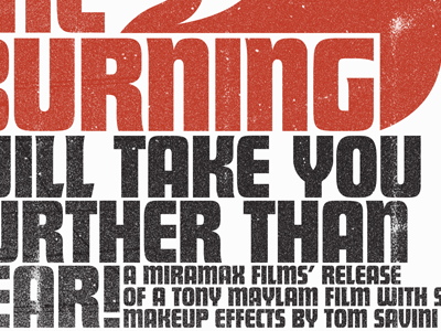 The Burning / poster black distressed film futura display poster red