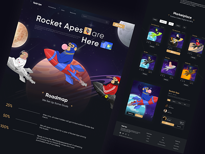Rocket Apes NFT Collection Platform website