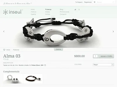 Insoul Product Page clean guadalajara interaction jewelry mexico minimalist store ui ux