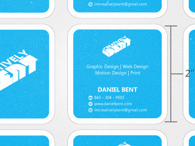 New Business Cards business card cardstock cyan die cut vintage