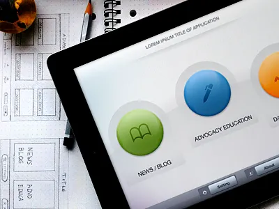 iPad App concept two app big button blue button design green helvetica ios ipad ipad app ipad ui mobile orange pencil pictos shetchbook sketch tabbar texture ui wireframe