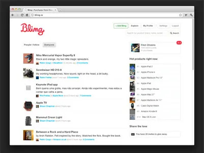 Bling - Timeline bling timeline