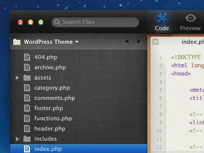 Coding App With File Browser Preview 2 coding app dark mac os x ui wood