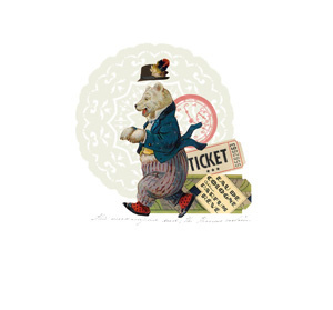 The Hot Date bear collage vintage image