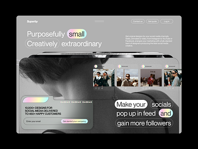 Ui design of hero section for social platform branding design figma graphic design hero landing page logo ui ui web uideisgn ux web webdesign website