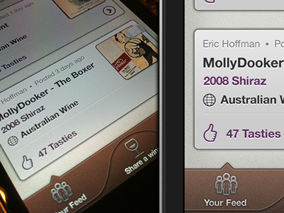 Wine Social App app apple feed ios iphone mobile mobile design sharing texture wine
