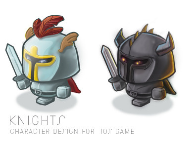 Knights character design game illustration ios