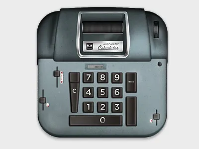 Victor Adding Machine adding buttons calculator chrome icon ios iphone machine metal old retina retro slider steel subtracting vintage