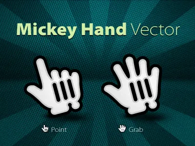 Mickey Hand Vector Download cursor download freebie grab mickey mickey hand point vector