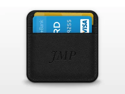 Billfold Dribble bill fold card credit cards engraved icon icons leather wallet