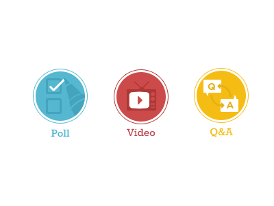 Resource Icons check icons pen poll speach bubble tv video