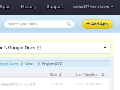 File Browser (Full View) breadcrumbs button dropdown proxima nova soft search sort