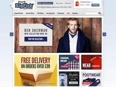 Bigfish homepage ecommerce texture website