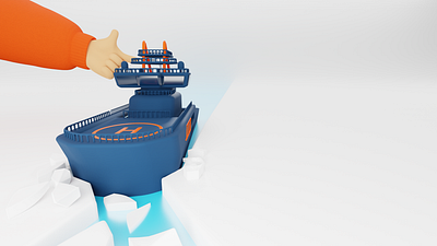 Draft for Gazprom Neft (Boat) 3d blender boat cartooned gazprom gazprom neft