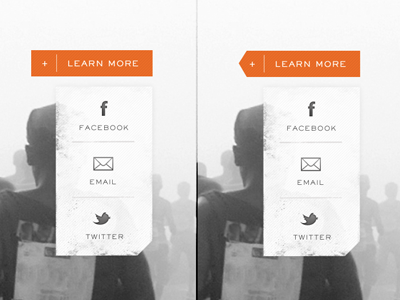Which One call to action clean drop down ux