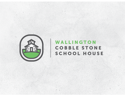 Wallington Cobble Stone School House Concept 1 branding brink cobbel stone custom type font grass house logo school stone type