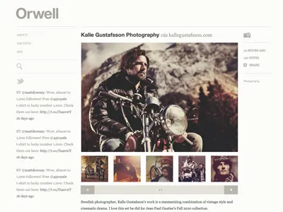 Orwell - Single Column Version pixel union theme tumblr typography ui web design