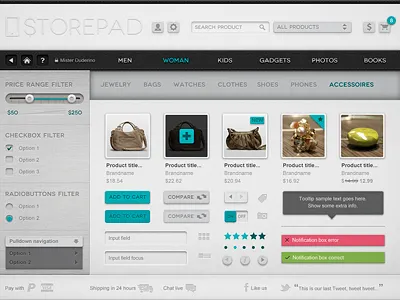 Storepad UI Preview blue buttons shop soft storepad ui user interfaces
