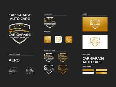 Logo & brand guide design for CAR GARAGE AUTO CARE adobe illustrator automobile logo brand guide brand identity brand logo branding business logo car logo color palate company logo corporate logo design flat logo graphic design icon design logo logo design logo icon stationery design visual identity