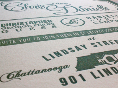 Letterpress Wedding Invitation chattanooga chris danielle invitation letterpress november tennessee wedding
