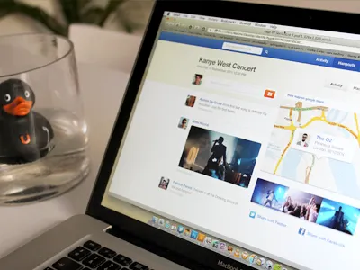 Webversion of the application activity chat concert google maps interaction messaging party profile webdesign