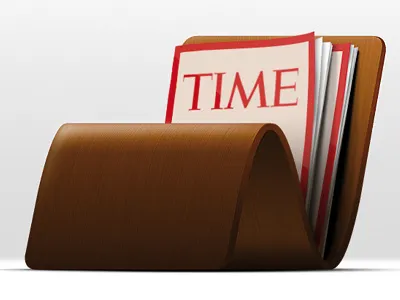 Wooden magazine holder icon illustration magazine holder symbol time vector wood