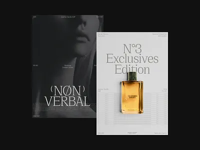 N°3 beauty black brand fashion layout minimal poster typography