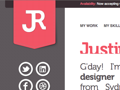 Corner logo tab for my blog interface logo tab web design