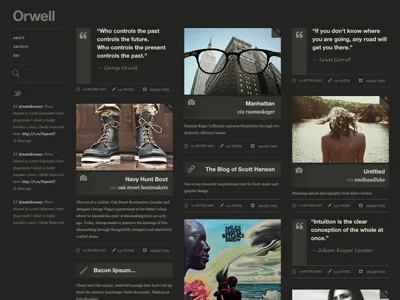 Orwell Dark Version pixel union theme tumblr typography ui web design