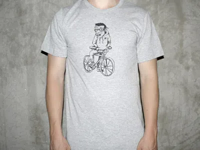 Cyclist black cycle cyclist design illustration t shirt tee