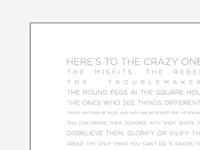 The Crazy Ones apple grey jobs quote steve stevejobs