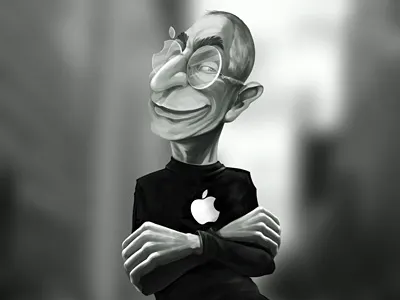 Stay Hungry Stay Foolish icon illustration steve