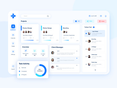 Project Management Dashboard clean dashboard minimal product design project management saas ui ux