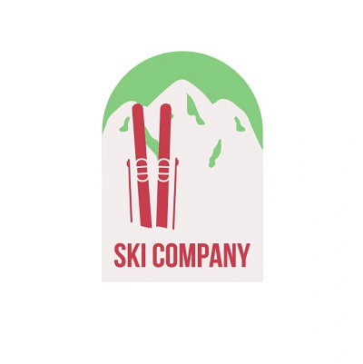 Ski Company Sticker graphic design sticker vector