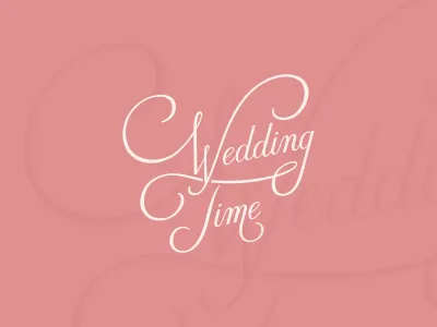 WeddingTime hand drawn logo logotype type typography wedding
