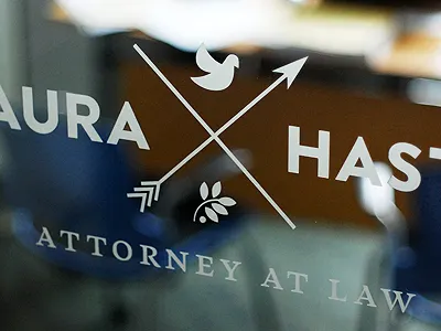Laura Branding Glass branding clean client presents crest glass identity lawyer logo logo design minimal