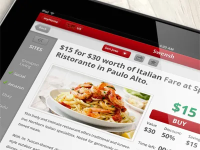 iPad application - Deals screen interface app clean deals design interface ios ipad red ui