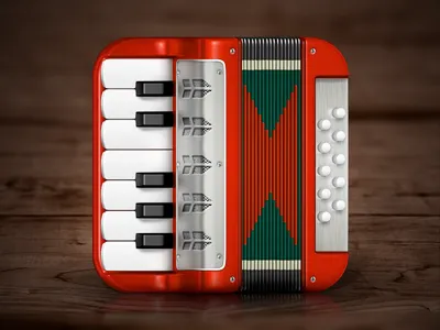 Accordion iOS Icon accordion akkordeon icon ios iphone music red ui