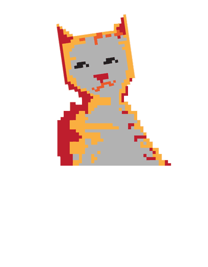 8bit Cat Pixel Animation! 8bit animation cat gif kitty orange photoshop pixel project red timebased yellow